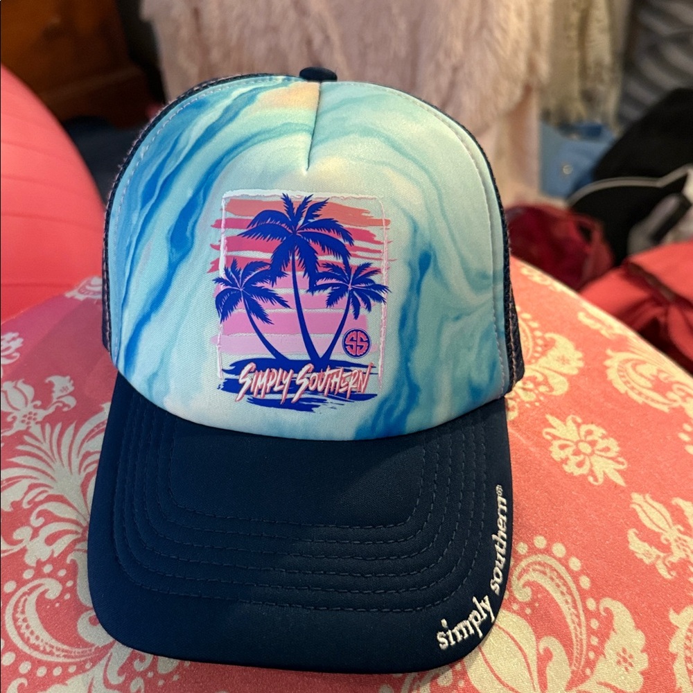 Simply Southern Ocean Blue and Sunset Pink Cap